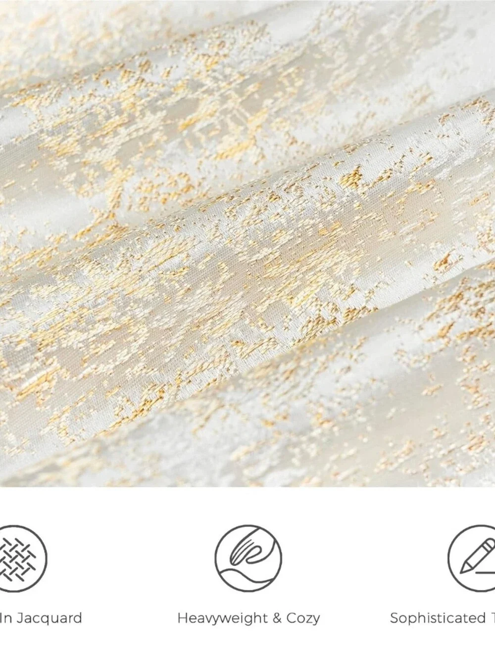 Luxurious Designer Champagne Cream Upholstered Metallic Bed Pillow Covers (3)